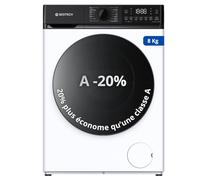 Lavatrice frontale GEDTECH GLL81400WH - 8 kg - 1400 giri - 16 programmi - Eco - Intensiva - Veloce - Bassissimi consumi (Bianco, 8 Kg)