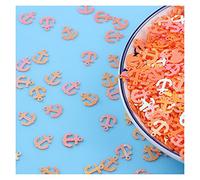 Lavatrice, Lavatrice in acciaio inox, Paillettes Applique, 10 g/lotto 8 mm a forma di ancora in PVC, paillettes sciolte, for cucito, artigianato, glitter, Z719(Orange)