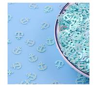 Lavatrice, Lavatrice in acciaio inox, Paillettes Applique, 10 g/lotto 8 mm a forma di ancora in PVC, paillettes sciolte, for cucito, artigianato, glitter, Z719(Light Blue)
