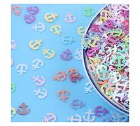 Lavatrice, Lavatrice in acciaio inox, Paillettes Applique, 10 g/lotto 8 mm a forma di ancora in PVC, paillettes sciolte, for cucito, artigianato, glitter, Z719(Mixed Color)