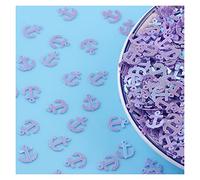 Lavatrice, Lavatrice in acciaio inox, Paillettes Applique, 10 g/lotto 8 mm a forma di ancora in PVC, paillettes sciolte, for cucito, artigianato, glitter, Z719(Light Purple)