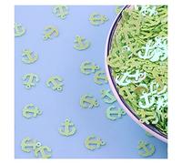 Lavatrice, Lavatrice in acciaio inox, Paillettes Applique, 10 g/lotto 8 mm a forma di ancora in PVC, paillettes sciolte, for cucito, artigianato, glitter, Z719(Fruit Green)
