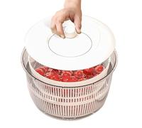Lavatrice per frutta, contenitore per colino frutta da 22,9 cm con coperchio, cestino di scarico per malati, dispositivo di pulizia da cucina per alimenti, riso, bacche, pasta, pasta, all'aperto