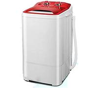 Lavatrice Piccola Lavatrice a Tamburo Antibatterico Leggero Viola da 3 kg Protezione Ambientale PP, Lavatrice a Piccola capacità da 3,0 kg, Scarico Rimovibile Semiautomatico da 240 W,Rosso