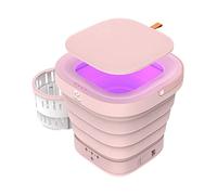 Lavatrice pieghevole ADITAM 100V-240V 9L - Lavatrice portatile, mini lavatrice portatile con centrifuga (Colore: rosa) Double the comfort