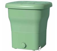 Lavatrice pieghevole, design con coperchio superiore, facile da usare, pulizia della girante, adatta per viaggi, viaggi d'affari, ecc. (verde)