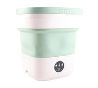 Lavatrice Pieghevole Mini Lavatrice Portatile da 7,5 Litri con Centrifuga Morbida e Tubo di Drenaggio 100-240 V (GREEN)
