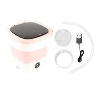 Lavatrice Pieghevole Mini Lavatrice Portatile da 7,5 Litri con Centrifuga Morbida e Tubo di Drenaggio 100-240 V (PINK)