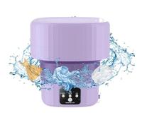 Lavatrice portatile, 2 in 1, piccola, pieghevole, mini lavatrice con cestello di scarico per casa, viaggi (viola)