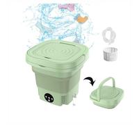 Lavatrice Portatile, 8L Lavatrice Automatica Peso 2Kg,Altezza da Ripiegato:14.5cm Lavatrice Automatica per Appartamento,Lavanderia,Campeggio,Viaggi,Green