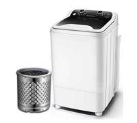 Lavatrice Portatile A Vasca Singola con Cestello di Scarico Mini - capacità di Lavaggio 7 kg Potenza di Lavaggio 400 W per Appartamenti, Campeggio, Dormitorio,Black