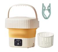 Lavatrice portatile con appendiabiti, mini lavatrice pieghevole e centrifuga piccola rondella pieghevole, adatta per dormitorio di appartamenti, viaggi, migliore scelta regalo, giallo