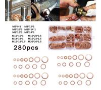 Lavatrice Portatile Con Scatola 280pz Guarnizione Schiacciamento Rame Auto Set A