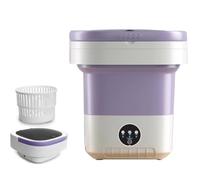 Lavatrice portatile da 12 litri, lavatrice pieghevole con cestello rotante per vestiti, calzini, biancheria intima, ideale per viaggi, campeggio, casa, appartamento purple