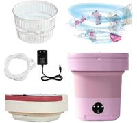 Lavatrice portatile da viaggio piccola da 8 l, mini lavatrice pieghevole con centrifuga per campeggio e viaggi, lavanderia a risparmio energetico per biancheria intima, vestiti e calze