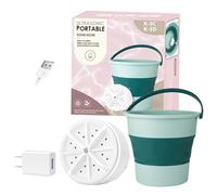 Lavatrice portatile e pieghevole in silicone, 10 l, con alimentazione USB, pulizia a ultrasuoni, per piccoli appartamenti, piccole rondelle per campeggio, viaggi