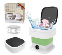 Lavatrice portatile, mini lavatrice da 16 litri, lavatrice pieghevole da 60 W e asciugatrice con centrifuga per viaggi, calzini, vestiti per bambini (verde)