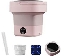 Lavatrice portatile mini lavatrice pieghevole Blue Ray sterilizzazione automatica con asciugatrice centrifuga per lavare biancheria intima (rosa)