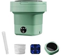 Lavatrice portatile Mini lavatrice pieghevole Blue Ray sterilizzazione automatica con asciugatrice centrifuga per lavare biancheria intima (verde)
