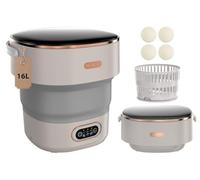 Lavatrice portatile, mini lavatrice pieghevole da 16 l, con cestello centrifuga, piccola lavatrice pieghevole con 3 modalità di pulizia per appartamento, casa, hotel, campeggio (grigio)