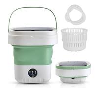 Lavatrice portatile, mini rondella da 12 l con design pieghevole, ha 3 modalità intelligenti per viaggi, appartamento, vestiti per bambini, calze da campeggio, camper (verde)
