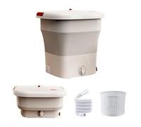 Lavatrice Portatile Pieghevole 12L Mini Lavatrice 385X385X405 mm Per Viaggi E Uso Domestico Motore Potente Pulizia Profonda Lavatrice Da Campeggio(White)