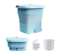 Lavatrice Portatile Pieghevole 12L Mini Lavatrice 385X385X405 mm Per Viaggi E Uso Domestico Motore Potente Pulizia Profonda Lavatrice Da Campeggio(Blue)