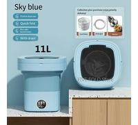Lavatrice portatile pieghevole da 6L 11L di grande capacità con secchio per asciugatrice rotante per vestiti, viaggi, casa, biancheria intima, calzini, mini lavatrice Purple 6L blue light