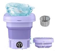 Lavatrice portatile, Washing macchina rotativa pieghevole per viaggio, 8 l, mini lavatrice, asciugatrice automatica, pieghevole, dormitorio, campeggio, viaggio, calzini, biancheria intima (viola)