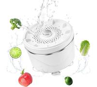 Lavatrice purificatore per frutta e verdura, pulitore portatile ad ultrasuoni a doppio ciclone con base magnetica, ricaricabile tramite USB per produrre cereali e carne(White-1pc)