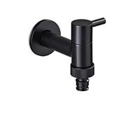 Lavatrice rubinetto rame bagno angolo singolo freddo giardino nero olio miscelatore piccolo,Sicuro per l'acqua(Style 4)