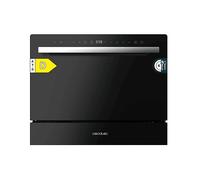 Lavavajillas compacto CECOTEC Bolero Aguazero 2400, 6, Programmi 5, Dimensioni: L 55 cm, A 45 cm, P 50 cm, Rumorosità 49 dB(A), Consumo di acqua 7,8 l, Nero