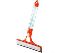 Lavavetri con flacone spray integrato, lama in gomma morbida e spugna per una comoda pulizia dei vetri e una facile conservazione (arancione)