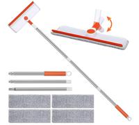 Lavavetri con Manico Telescopico [132cm] Professionale 2 in 1 Kit per Pulizia