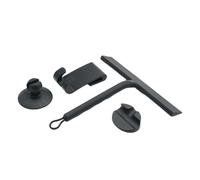 Lavavetri in silicone per più superfici, con nucleo in acciaio inox, strumento per la pulizia delle piastrelle del bagno in silicone nero, accessorio versatile per il bagno