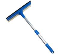 Lavavetri multiuso 2 in 1, spugna lavavetri e striscia di gomma con asta telescopica in alluminio, lavavetri per parabrezza e vetro, porta in vetro della doccia, stazione di servizio