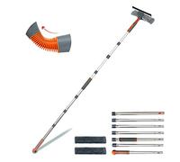 Lavavetri professionale 2 in 1, lavavetri per doccia con asta di estensione, attrezzatura telescopica per il lavaggio delle finestre con testa pieghevole, strumenti per la pulizia dei vetri per