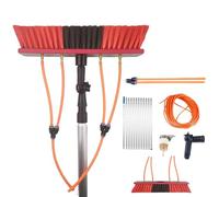 Lavavetri telescopico Combo - Asta di estensione da 8 m e spazzola da 35 cm per una pulizia senza sforzo delle finestre, ideale per uso domestico e professionale, lucentezza senza striature