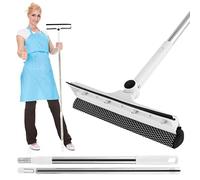 Lavavetri Telescopico con Testina Girevole 180°, Tergivetro lavavetri con 134cm Bastone Allungabile Allungabile Pulivetro Auto Tergipavimento Multiuso per Finestra porte in vetro Parabrezza