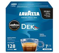 Lavazza A Modo Mio Dek Cremoso, 128 Capsule Caffè, per un Espresso Decaffeinato con Note di Mandorle e Canditi, 100% Arabica, Intensità 7/13, Tostatura Media, 8 Confezioni x 16 Capsule