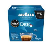 Lavazza A Modo Mio Dek Cremoso, 256 Capsule Caffè, per un Espresso Decaffeinato con Note Aromatiche di Mandorle e Canditi, 100% Arabica, Intensità 7/13, Tostatura Media, 16 Confezioni da 16 Capsule