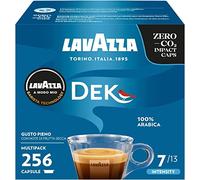 Lavazza A Modo Mio Dek Cremoso, 256 Capsule Caffè, per un Espresso Decaffeinato con Note Aromatiche di Mandorle e Canditi, 100% Arabica, Intensità 7/13, Tostatura Media, 16 Confezioni da 16 Capsule