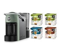 Lavazza A Modo Mio Jolie Evo, Macchina per Caffè Realizzata con 36% di Plastica Riciclata, Macchina Espresso con 64 Capsule Lavazza A Modo Mio Tierra Assortite Incluse, Verde