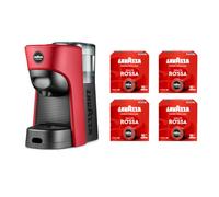 Lavazza, A Modo Mio Macchina Caffè Tiny, Rossa | con 64 Capsule Qualità Rossa, In Plastica Riciclata, 0.6 Litri, 1450 W, 220-240 V, 50/60 Hz