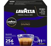 Lavazza, Capsule A Modo Mio Espresso Divino, Capsule Caffè, con Note di Cacao e Frutta Esotica, Arabica e Robusta, Intensità 11, Tostatura Scura, Gusto Persistente, 16 Confezioni x 16 Capsule