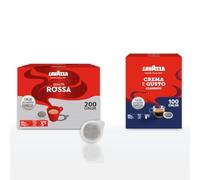 Lavazza Cialde in Carta, 300 Cialde assortite, 200 Cialde Qualità Rossa e 100 Cialde Crema&Gusto
