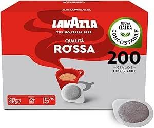 Lavazza, Cialde Qualità Rossa, Caffè in Cialde, 4 Pack da 50 Cialde, per un Espr