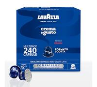 Lavazza, Crema e Gusto Classico, 240 Capsule in Alluminio Compatibili con Macchine Nespresso* Original, Note di Spezie, Cioccolato e Legno, Arabica&Robusta, Intensità 12/13, Tostatura Media, 3 Pack