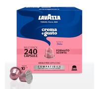 Lavazza, Crema e Gusto Dolce, 240 Capsule di Caffè in Alluminio Compatibili con Macchine Nespresso* Original, Note Aromatiche di Frutta Secca, Arabica e Robusta, Intensità 10, Tostatura Media, 3 Pack