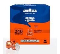 Lavazza, Crema e Gusto Forte, 240 Capsule Compatibili con Macchine Nespresso* Original, Note di Cacao e Legno, Arabica e Robusta, Intensità 13/13, Tostatura Scura, 3 Pack